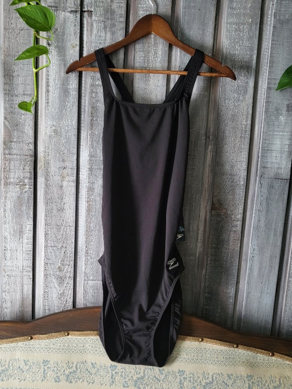 Speedo Endurance+ One Piece Swimsuit Black Flyback Training Swimwear 16/42 XL